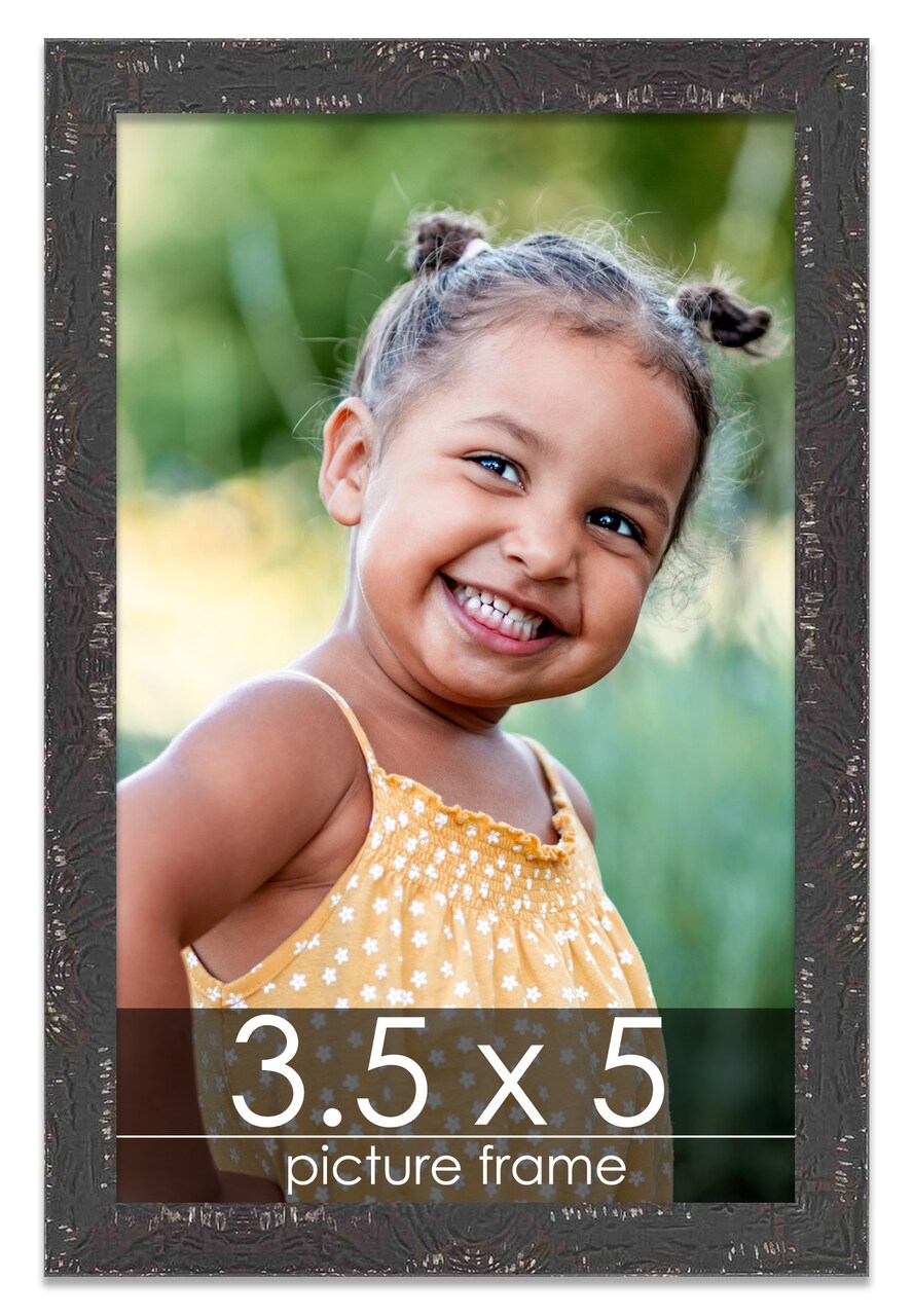 Photo Size Shabby Chic Black Picture Frame - UV Acrylic, Foam Board Backing, Hanging Hardware